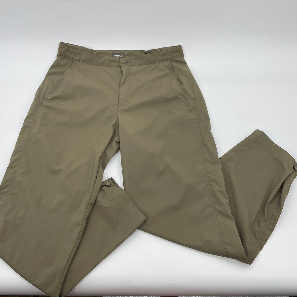 ROYAL ROBBINS Nylon Outdoor Pants Womens Size 12 Army Green Adjustable Waist